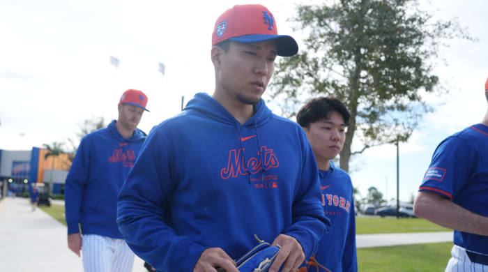 New York Mets starting pitcher Kodai Senga at 2024 spring training.